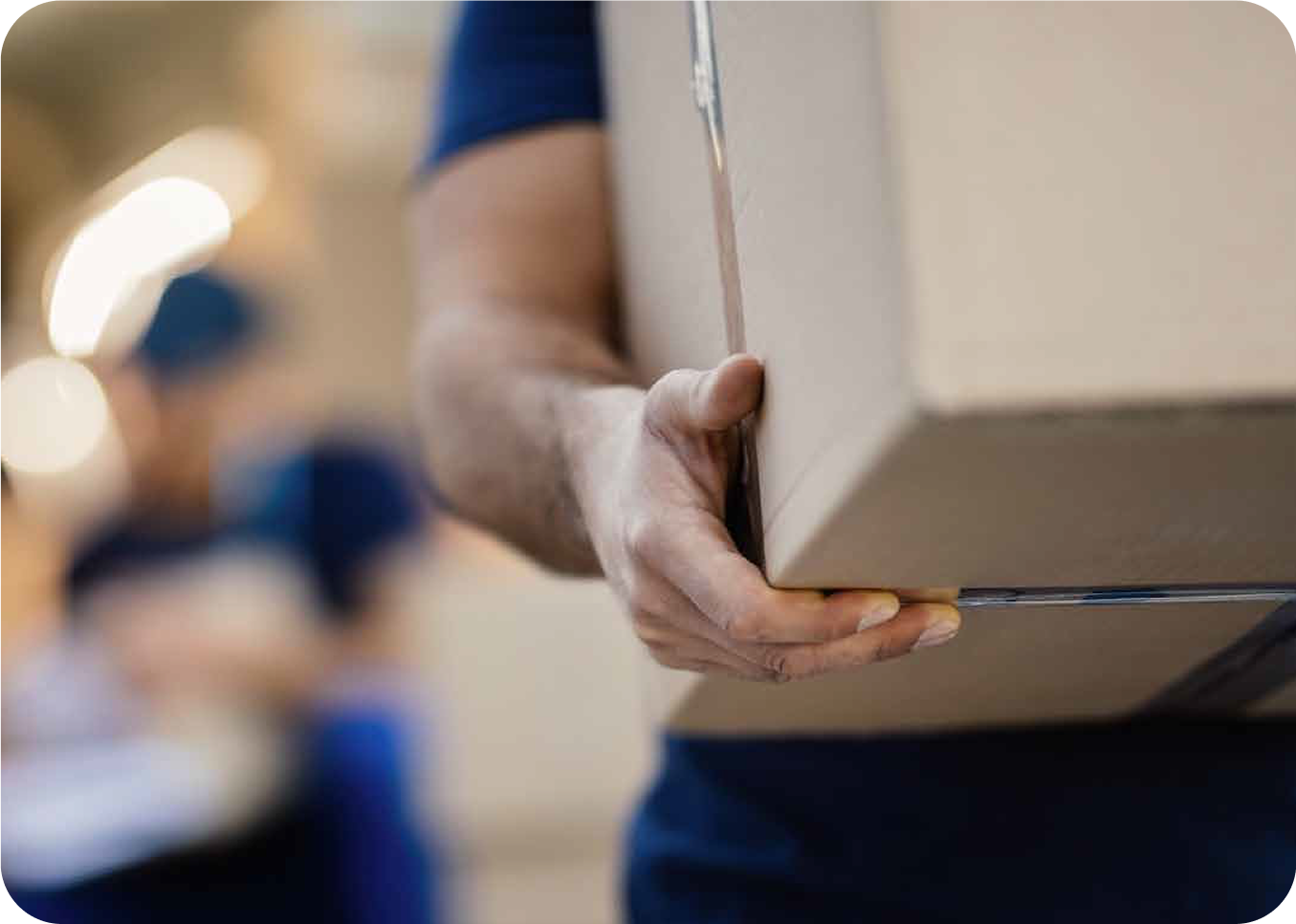 Mover carrying a box