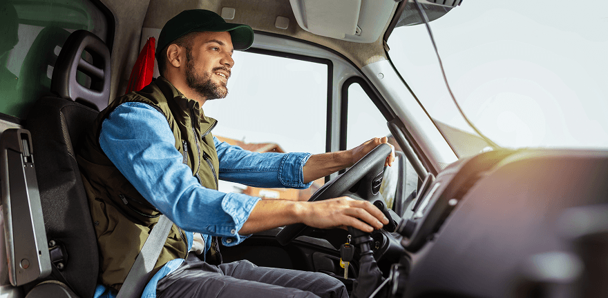 man driving a truck